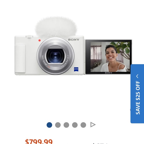 White Sony ZV1 Digital Camera with Accessories Bundle - Picture 7 of 7